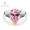 Hot Sale Pear Cut Custom Rings Luxurious Diamond Ring Rings Jewelry Women 18k Gold
